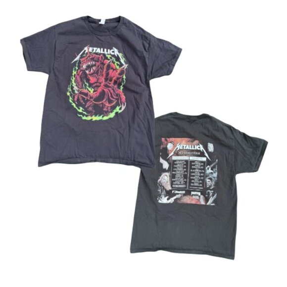 Metallica 2025 M72 Tour T-Shirt L Demon Dates & Cities RARE Back Design Pantera - Picture 1 of 15